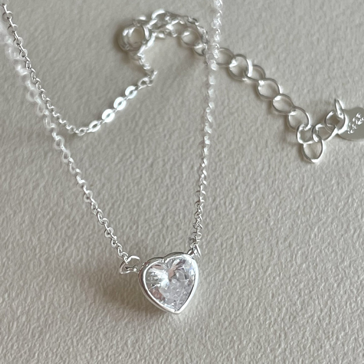 F廠-韓國韓版925純銀愛心鋯石項鍊簡約氣質ins百搭小紅書項鍊「B1357」25.05-1