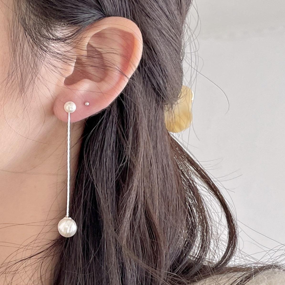 F廠-韓國韓版925純銀珍珠耳釘耳環簡約氣質百搭ins風耳飾「C1386」25.03-4