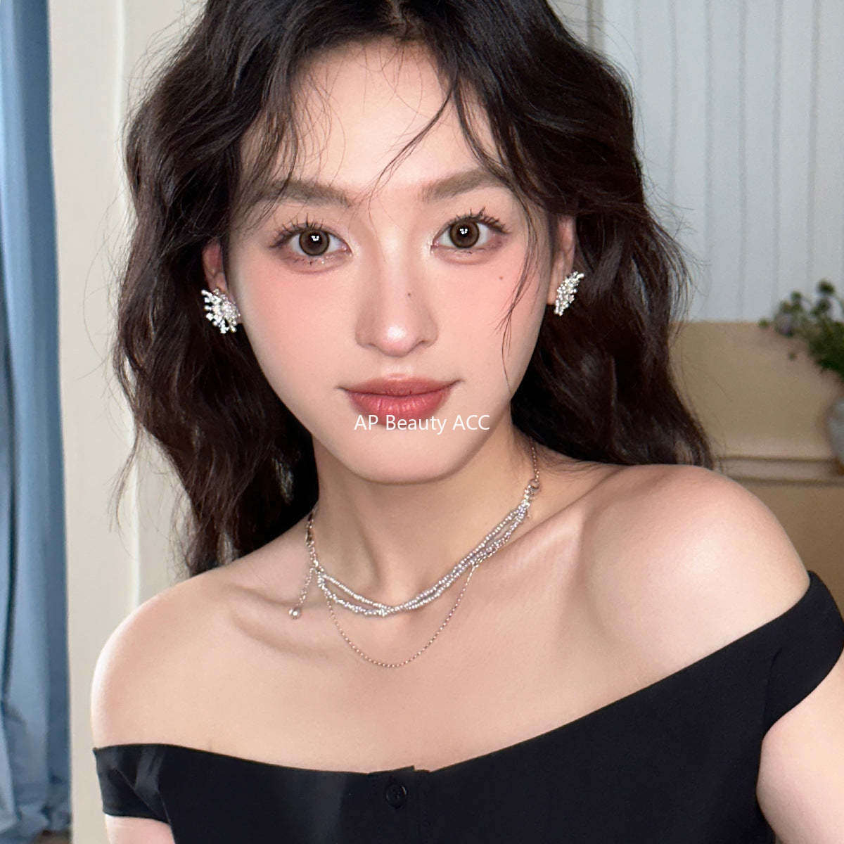 C廠-秋冬氣質高級感煙花耳釘女明媚大氣甜美珍珠耳環百搭通勤時尚耳飾「EH-4105」25.10-4