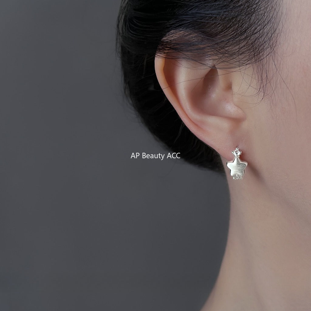 A廠-小爆款 拉絲微鑲鋯石耳環簡約輕奢風通勤高級感新款耳飾工廠耳環女「6927」25.10-3