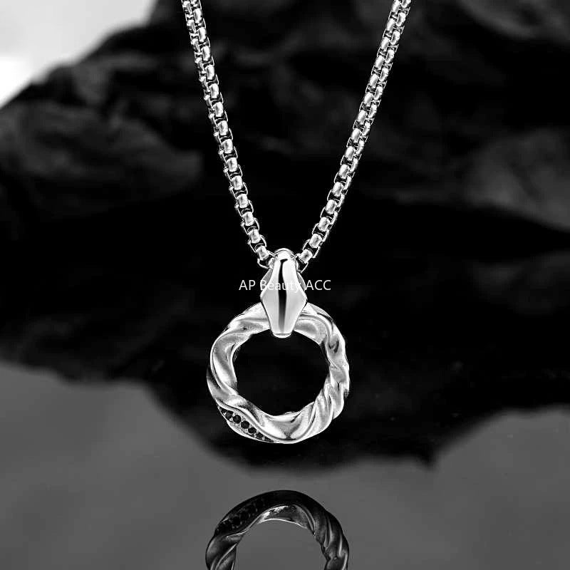 G廠-莫比烏斯項鍊男潮個性冷淡風鑲鑽鋯石鎖骨鏈時尚百搭創意感吊墜「X1190」25.10-1