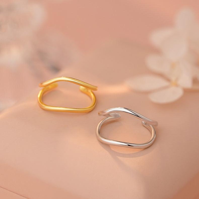 D廠-S925純銀韓版幾何鏤空戒指女簡約甜酷風清新百搭通勤手飾「YC3039R_2」25.03-4