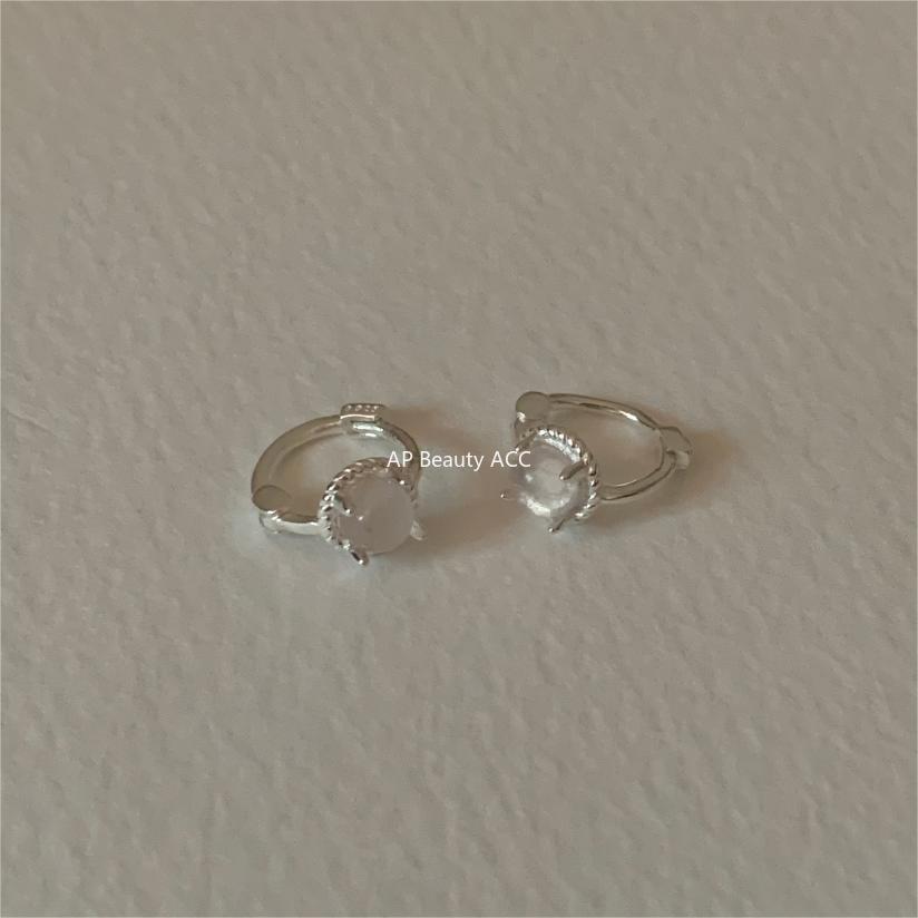 F廠-韓國韓版925純銀貓眼耳環耳扣簡約冷淡風氣質ins風耳飾「C1244」25.10-2