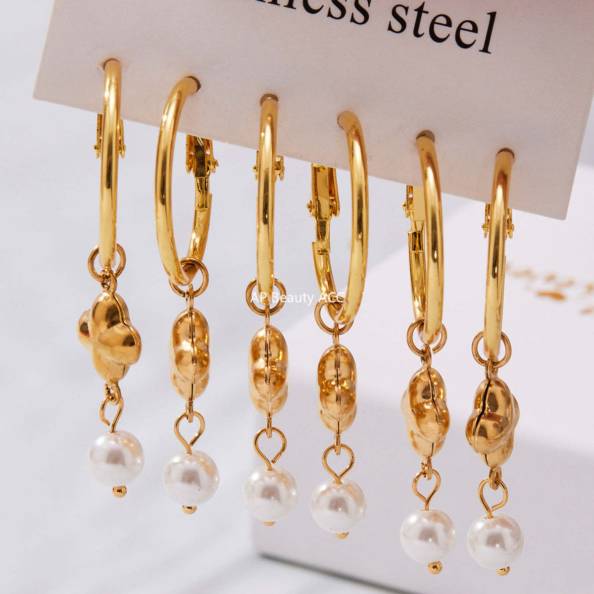 B廠-銅材質仿珍珠吊墜耳環歐美新款INS小眾設計百搭耳飾不掉色「F610」25.10-5