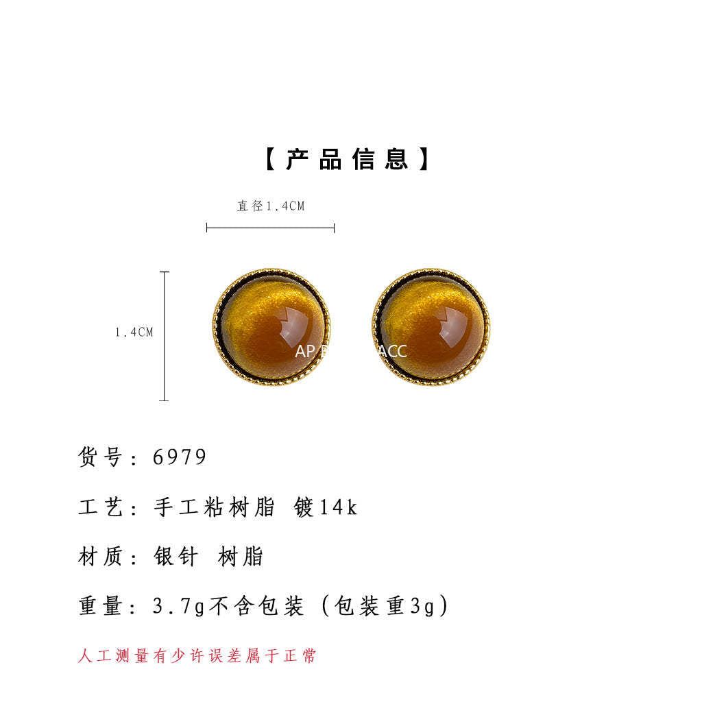 A廠-文藝復古時尚通勤圓形幾何簡約百搭新款銀針耳環氣質耳飾批發「6979」25.10-5