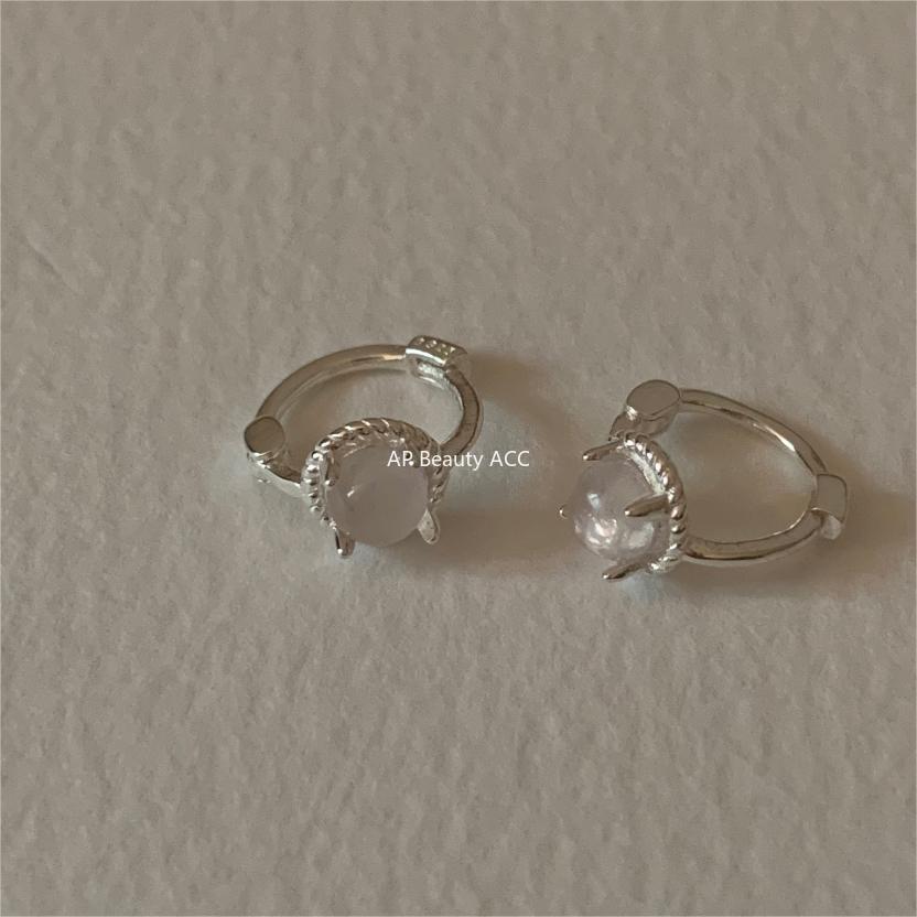 F廠-韓國韓版925純銀貓眼耳環耳扣簡約冷淡風氣質ins風耳飾「C1244」25.10-2