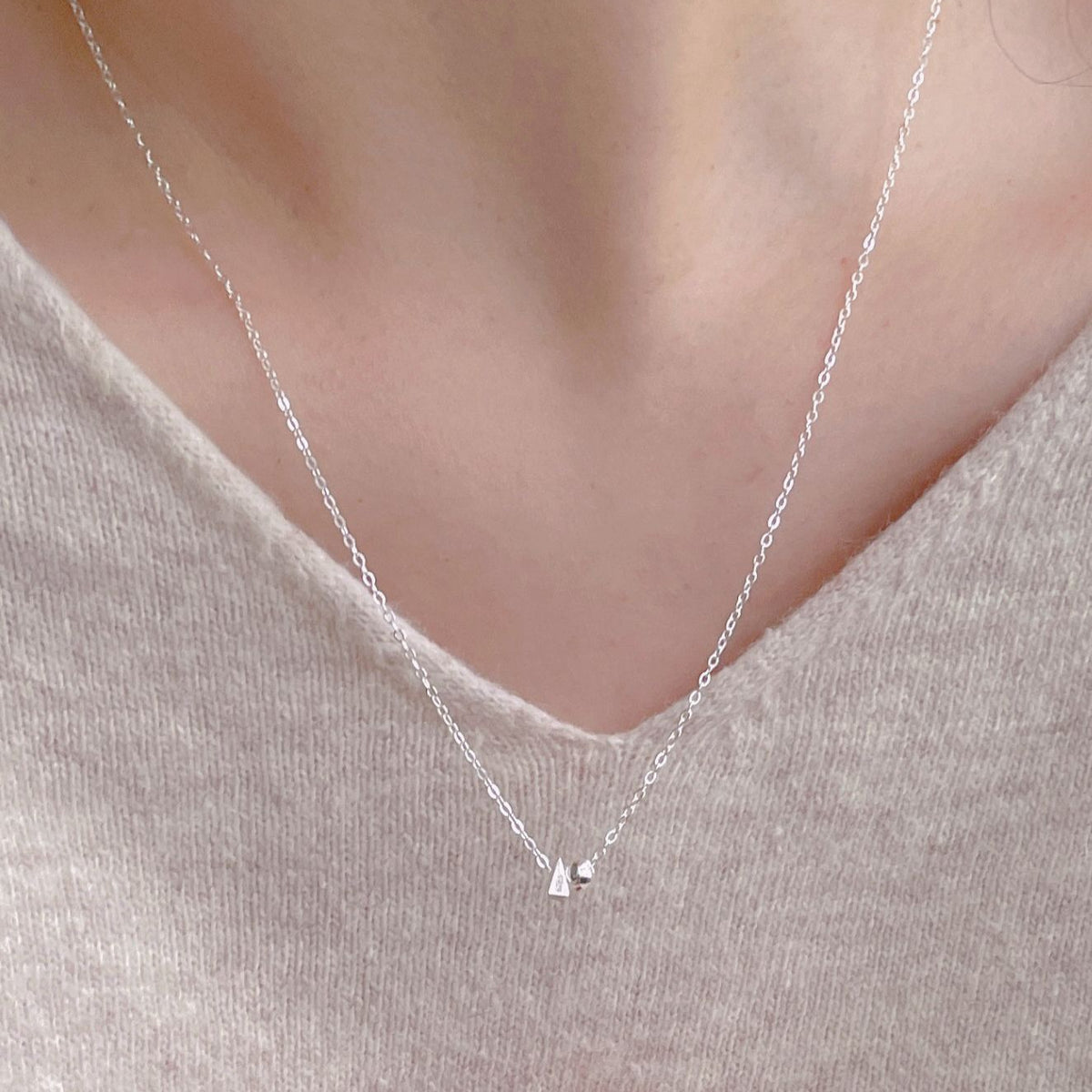 F廠-韓國韓版925純銀幾何項鍊簡約氣質ins網紅小紅書項鍊「B1362」25.05-1