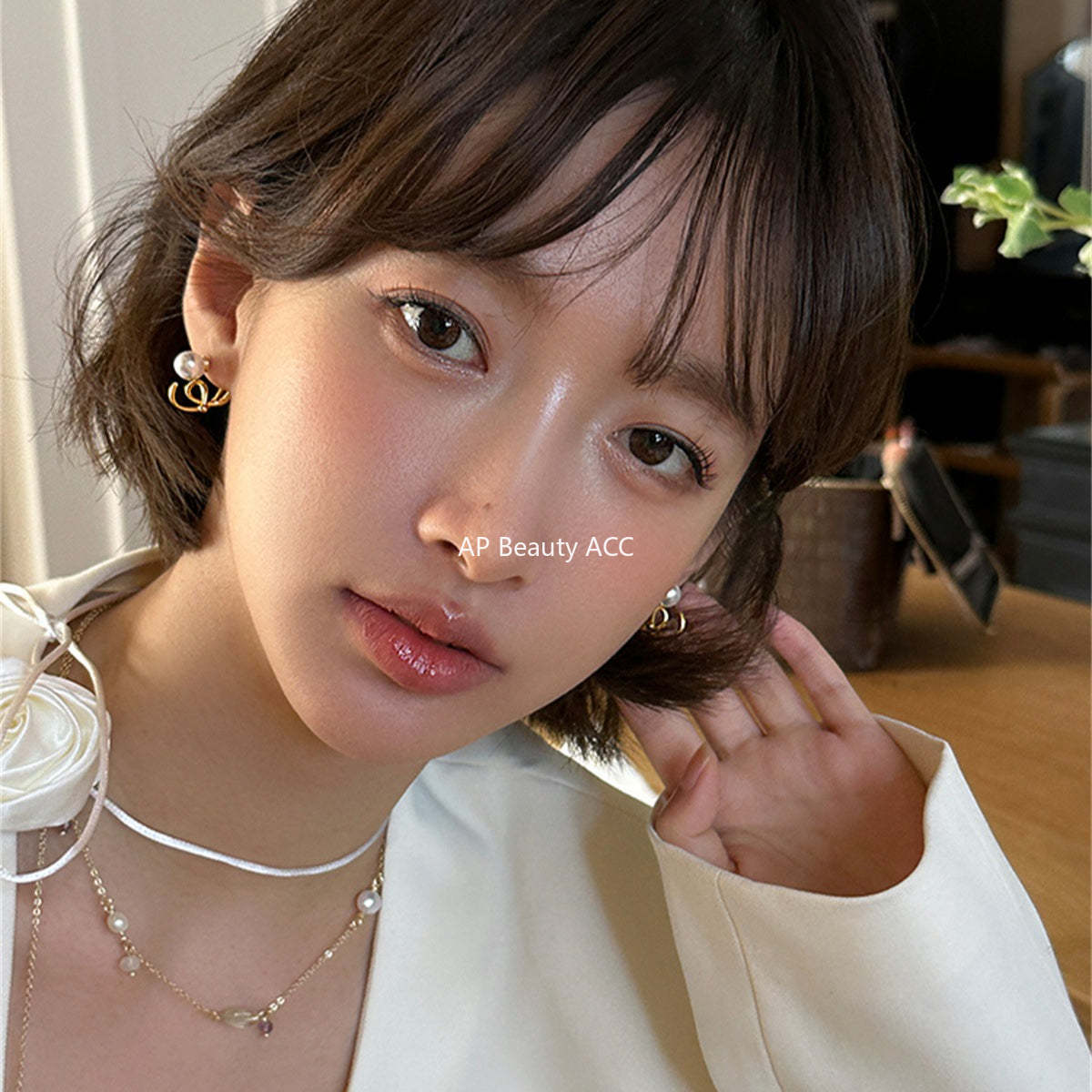 C廠-輕奢氣質百搭珍珠耳釘女簡約個性通勤ins疊戴風銀針耳環新款耳飾「EH-4026」25.10-4
