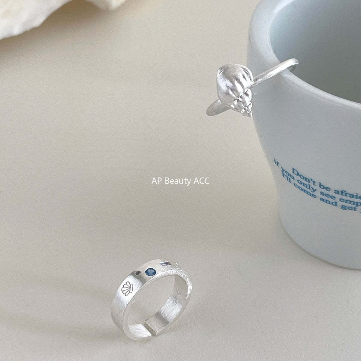 C廠-925純銀ins度假風海螺貝殼戒指女簡約精緻百搭高級感拉絲食指戒「JZ-0714」25.10-5