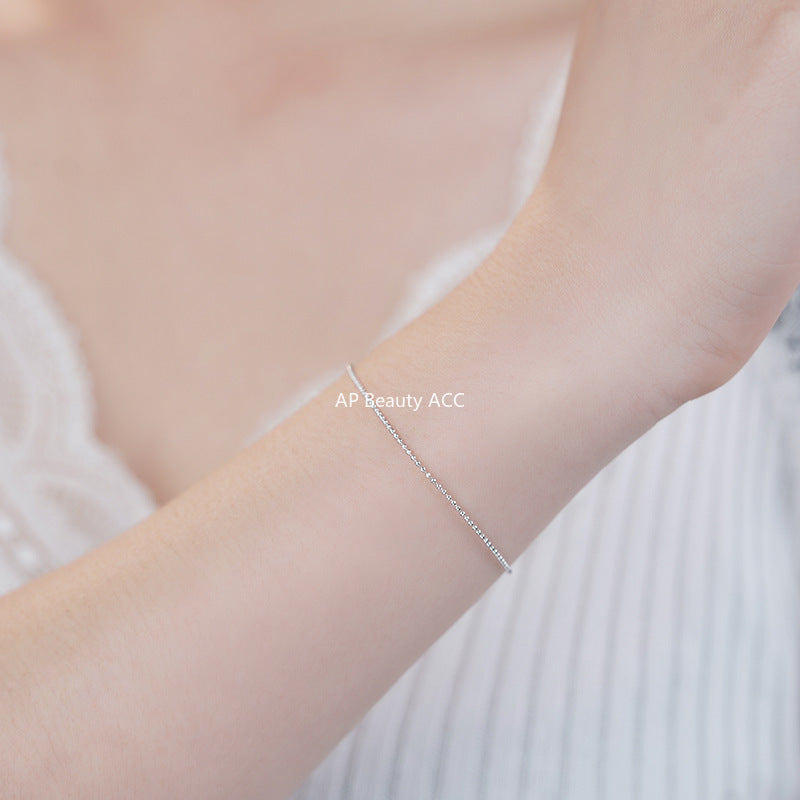 D廠-S925純銀極簡風圓珠細款手鍊女幾何小眾韓風氣質精美高級手飾「YC4933SL_1」25.10-2