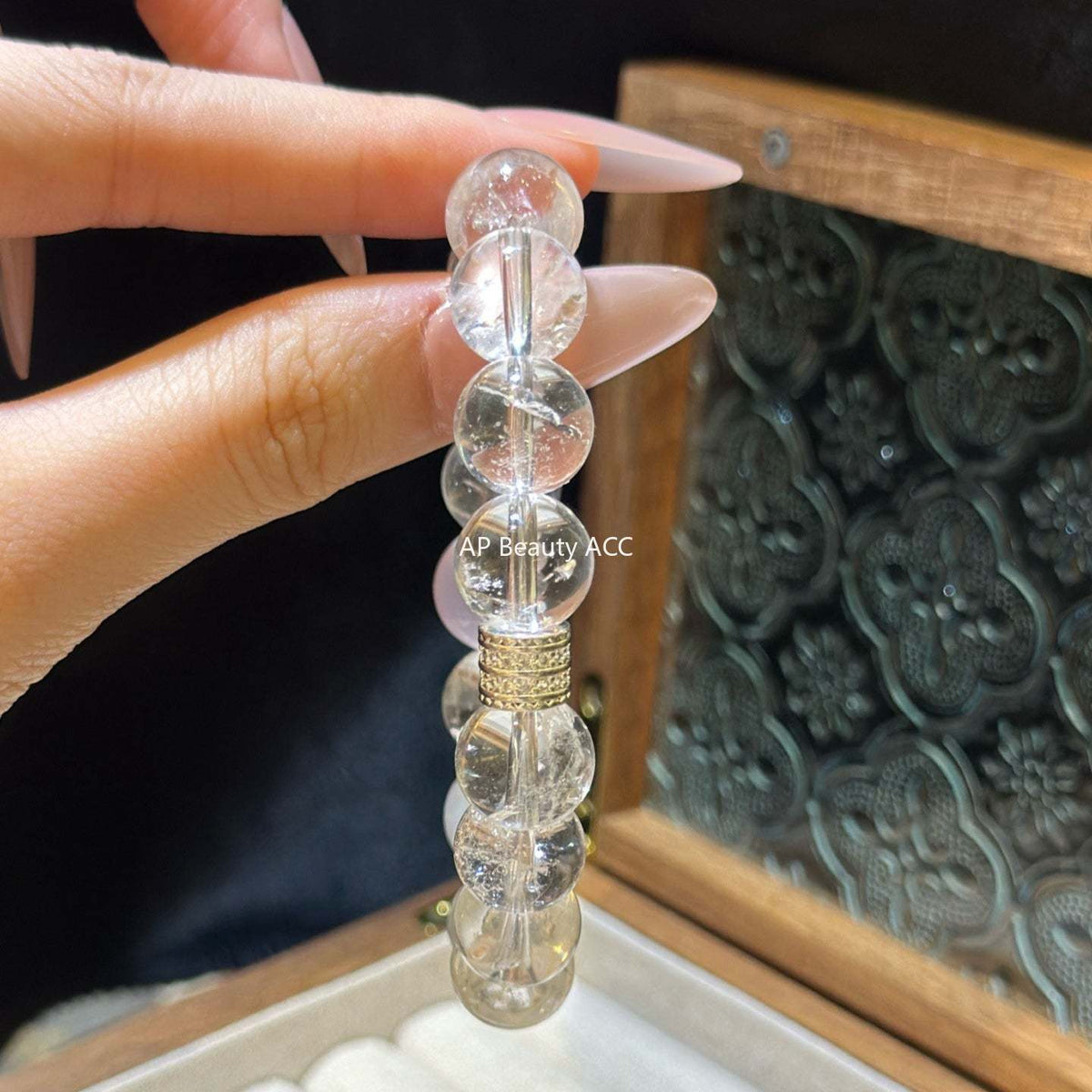 AS廠-新中式手鍊黑曜石灰月光白阿塞藍月光手鍊原創情侶款禮物手鍊「l2841」25.10-4