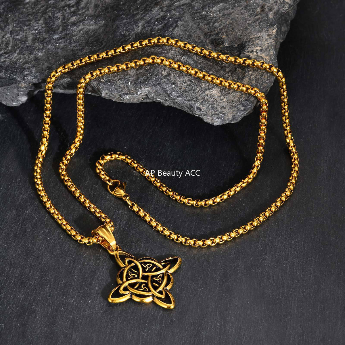 G廠-飾品男士INS 風不鏽鋼凱爾特結吊墜項鍊歐美跨境「PN-1945」25.10-5