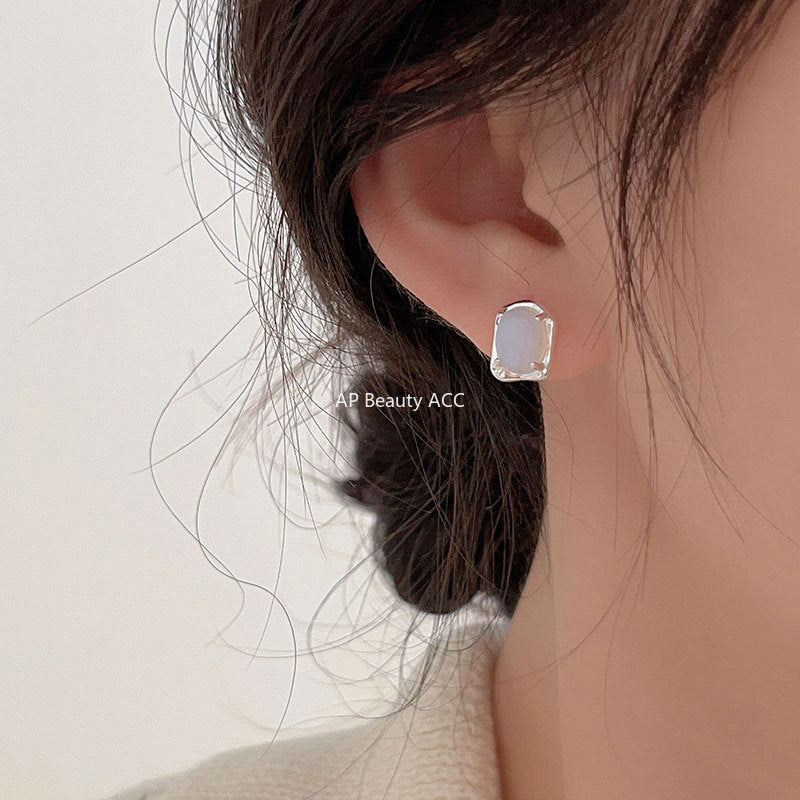 F廠-韓國韓版925純銀不規則耳釘簡約冷淡風氣質ins小紅書耳「C1222」25.10-1