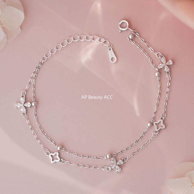 D廠-S925純銀韓系四葉草手鍊女輕奢文藝優雅簡約百搭氣質手飾批發「YC4257SL_2」25.10-4