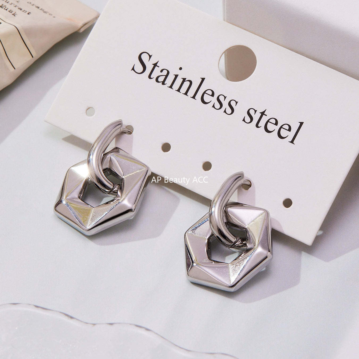 B廠-不鏽鋼幾何異形橢圓吊墜耳環INS歐美風簡約氣質耳飾鍍18k金「F364」25.10-5