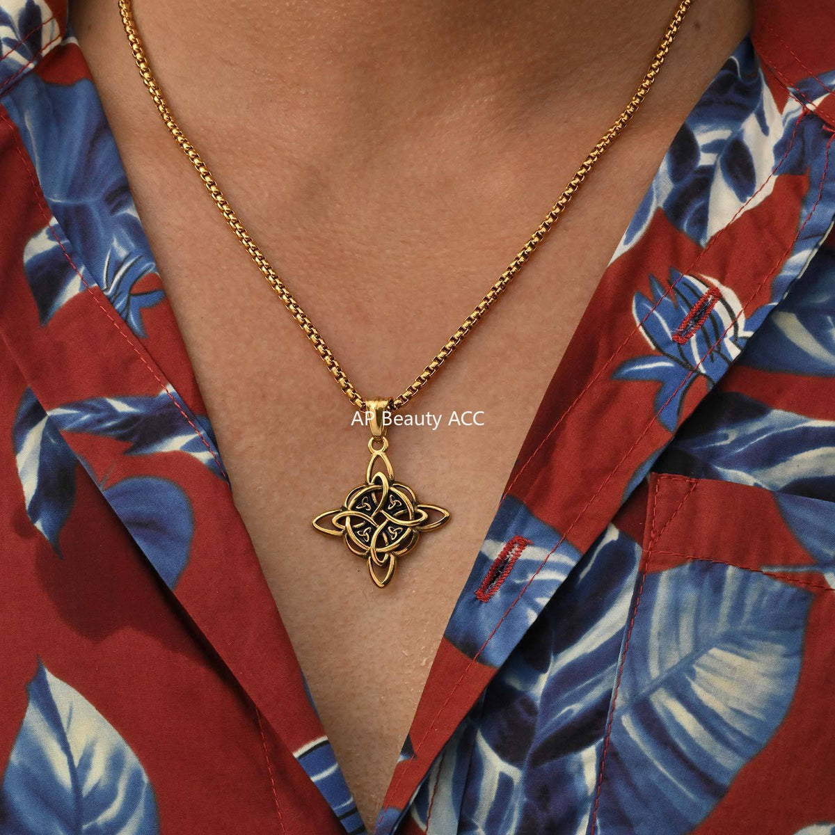 G廠-飾品男士INS 風不鏽鋼凱爾特結吊墜項鍊歐美跨境「PN-1945」25.10-5