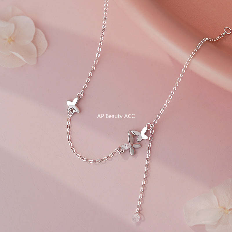D廠-S925純銀清新蝴蝶結流蘇手鍊甜美風可愛百搭氣質休閒小眾手飾「YC5115SL_1」25.10-5
