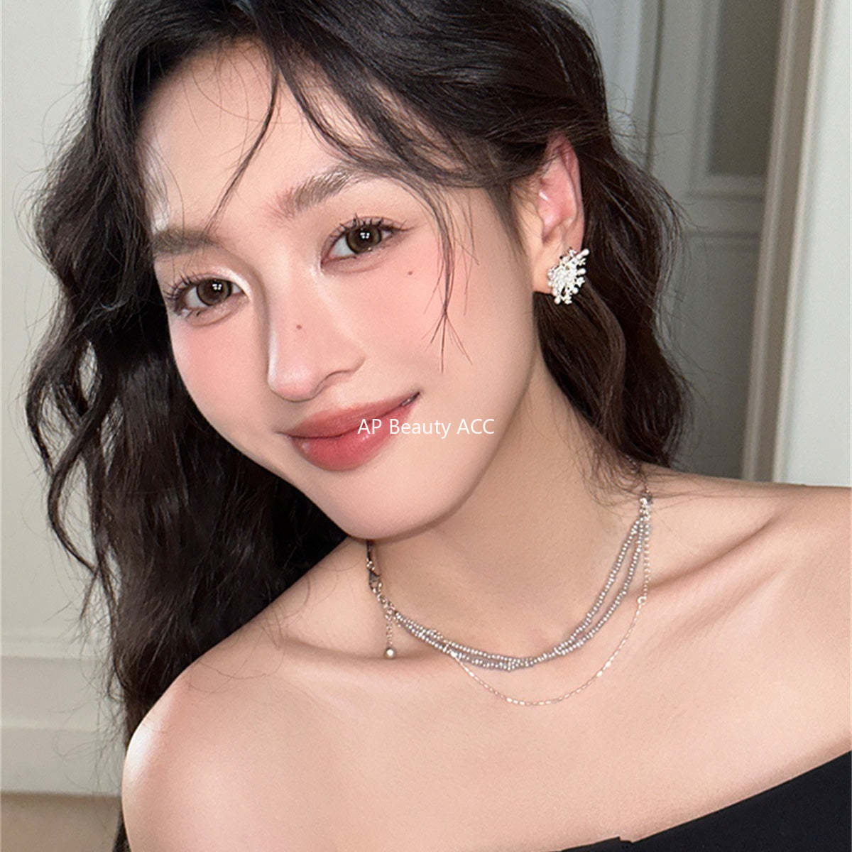 C廠-秋冬氣質高級感煙花耳釘女明媚大氣甜美珍珠耳環百搭通勤時尚耳飾「EH-4105」25.10-4