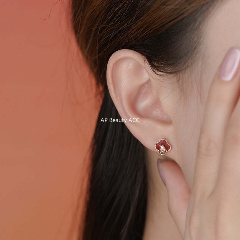 D廠-原創S925純銀馬到成功耳環本命年手鍊四葉草生肖馬項鍊批發「YC2693N_1 YC4913SL_1 YC9704E_1」25.10-5