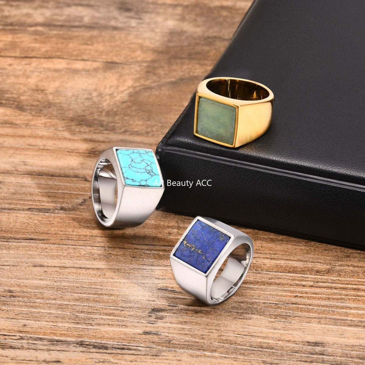 G廠-不鏽鋼幾個四方形印章鑄造戒指男士飾品批發「RC682」25.10-5