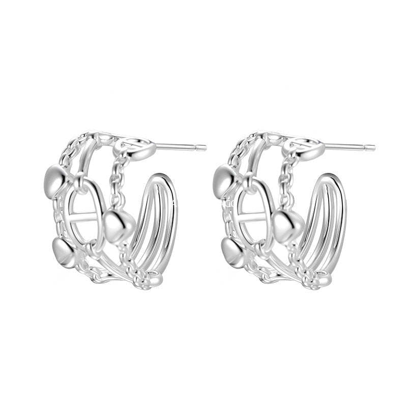 C廠-小眾設計感鏤空豬鼻子耳釘女潮流百搭氣質時尚高級感耳環簡約耳飾「EH-4107」25.10-5