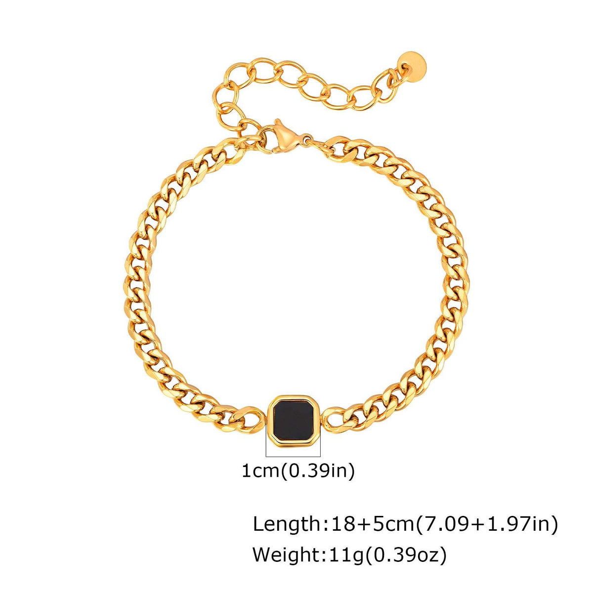 G廠-潮男ins嘻哈歐美不鏽鋼壓克力六面磨鏈手鍊金色「BR-2662」25.10-5