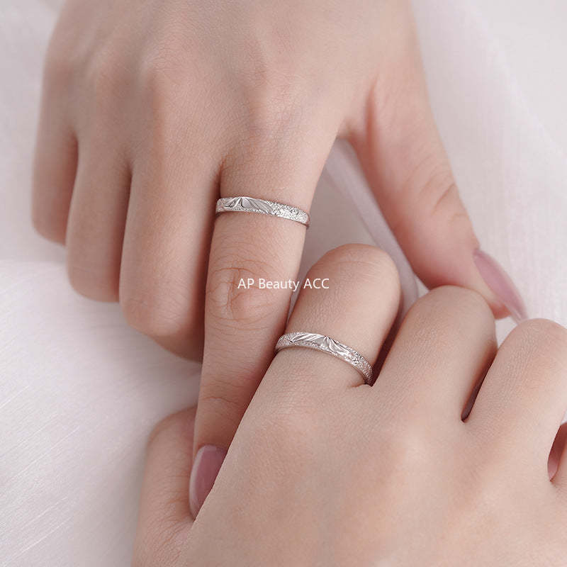 D廠-原創S999足銀蝶戀蝴蝶肌理情侶對戒溫柔一對搭配送禮戒指批發「YC3035R_1」25.10-5