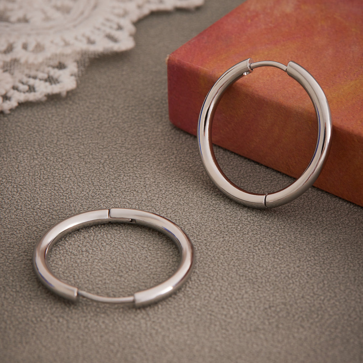 B廠-ins小眾設計感不鏽鋼幾何素圈耳環百搭時尚耳飾鍍18k金批發「F596」25.08-5