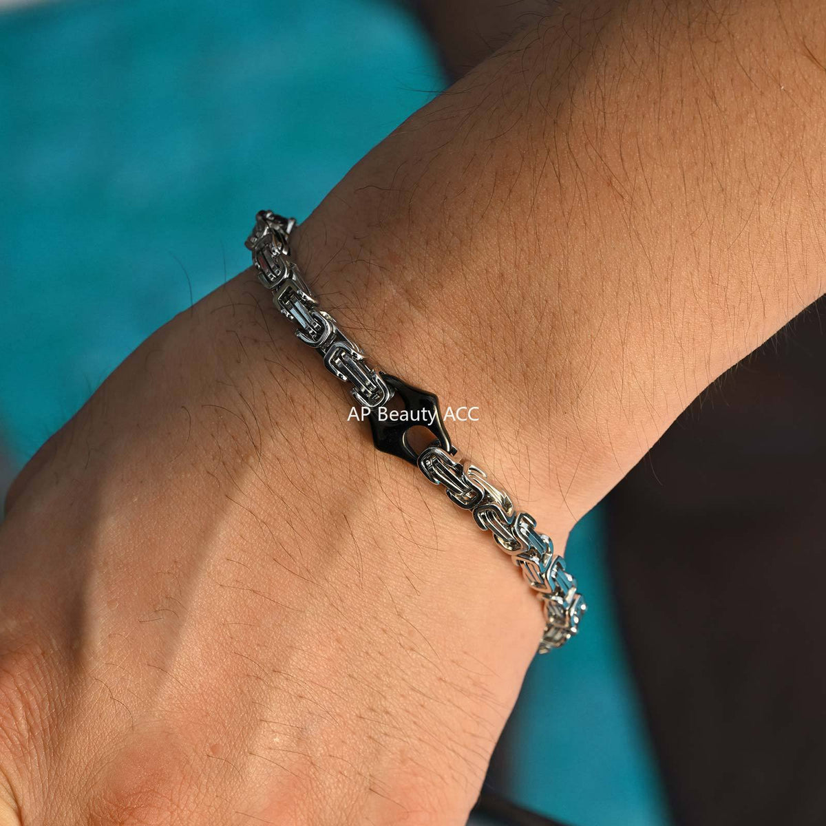 G廠-不鏽鋼單個日字配件拜佔庭鏈手鍊「BR-2701」25.10-5