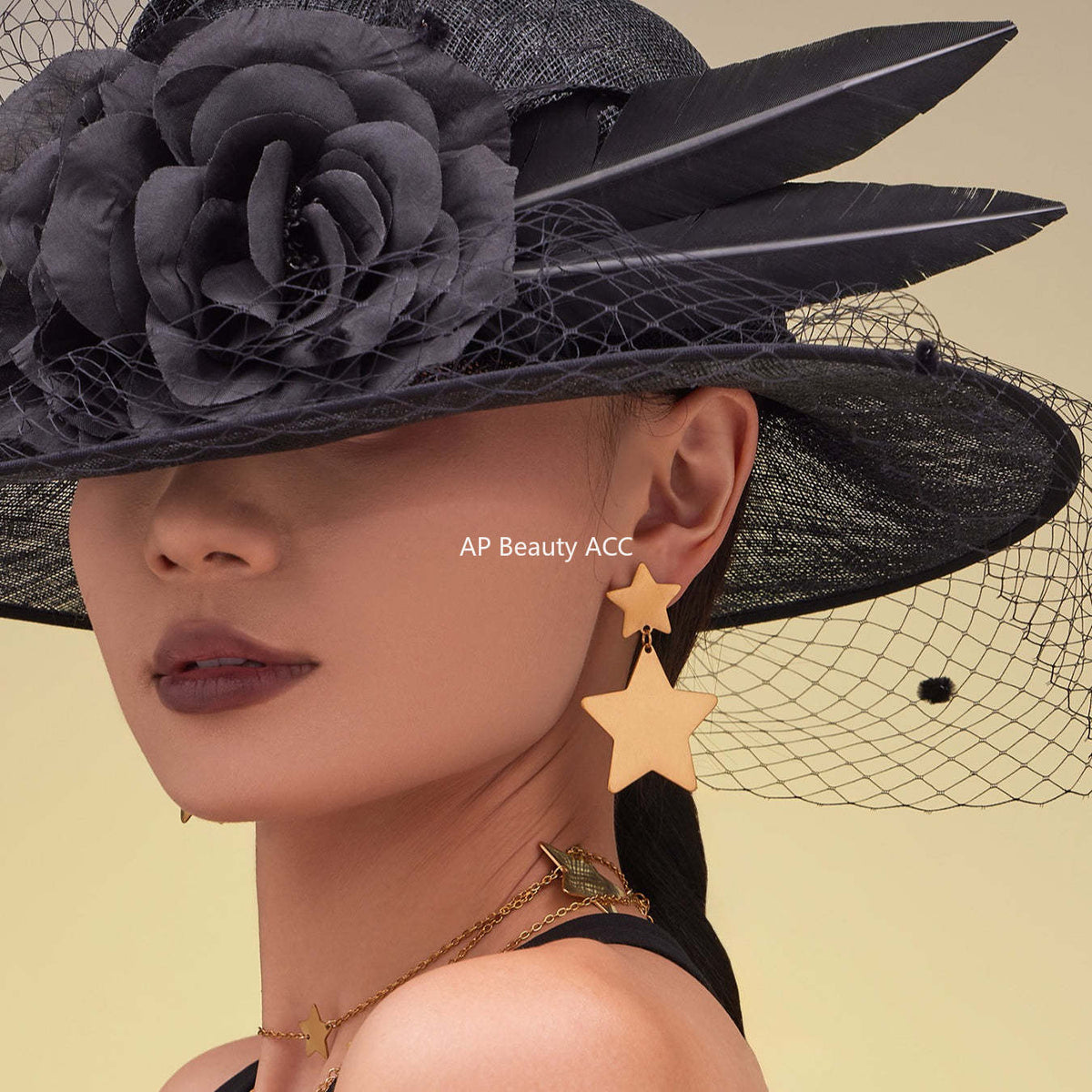 B廠-法式浪漫自然星星形狀戒指耳環毛衣項鍊套裝不鏽鋼鍍18k金「TXP457」25.10-5