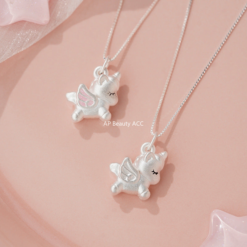 D廠-S999足銀獨角獸項鍊獨特設計感可愛韓風小清新溫柔鎖骨鏈「YC3892N」25.10-1