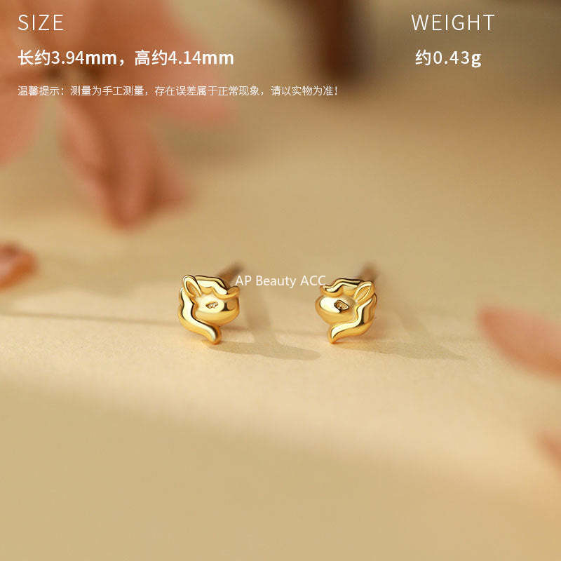 D廠-原創S999足銀萌馬搖財生肖馬輕奢耳環時尚本命年獨特耳飾批發「YC8536E_1 YC3961E_1 YC4060E_1」25.10-5