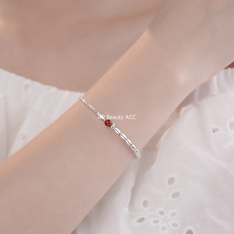 D廠-S925純銀瑪瑙碎銀子手鍊極簡風個性獨特高級感中式手飾批發「YC4706SL_1」25.10-2