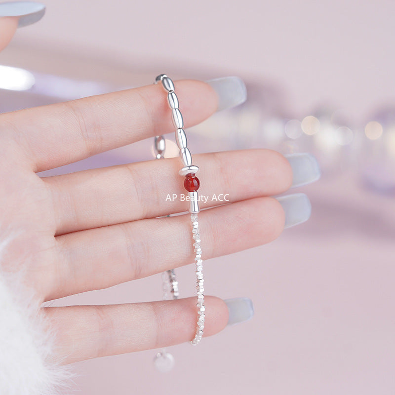 D廠-S925純銀瑪瑙碎銀子手鍊極簡風個性獨特高級感中式手飾批發「YC4706SL_1」25.10-2