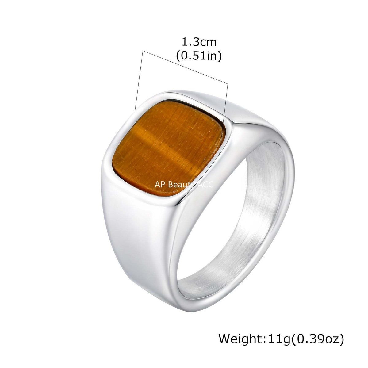 G廠-不鏽鋼方形虎眼石金屬光澤個性食指戒 潮流穿搭手部飾品「RC-620」25.10-5