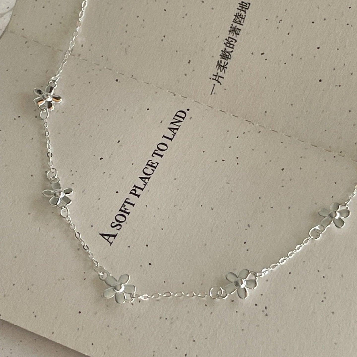 F廠-韓國韓版925純銀小花項鍊簡約冷淡風INS小紅書項鍊「B1337」24.12-1