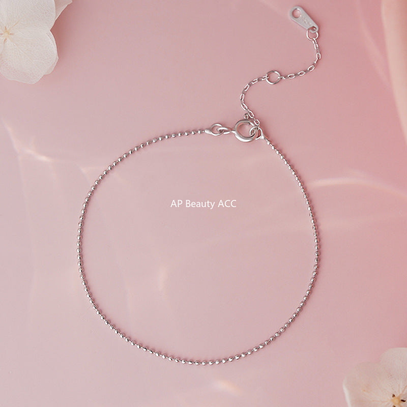 D廠-S925純銀極簡風圓珠細款手鍊女幾何小眾韓風氣質精美高級手飾「YC4933SL_1」25.10-2