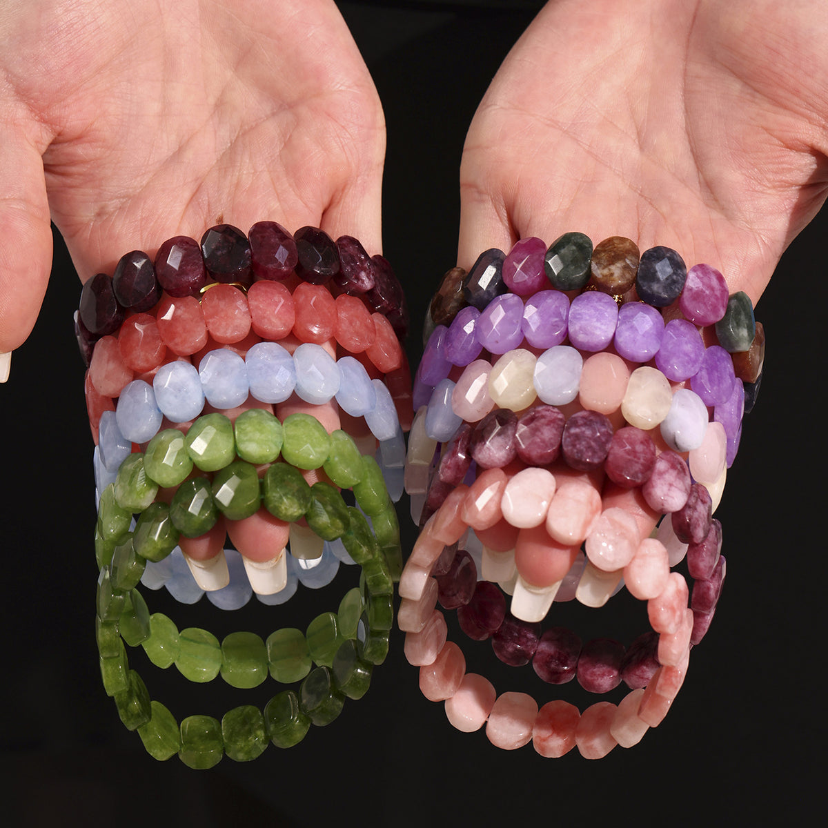 B廠-高品質暈染天然石手排手鐲簡約大氣珠寶鐲子手環飾品批發女「E656」25.06-4