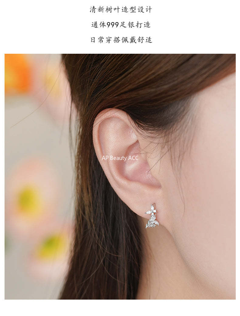 D廠-S999足銀韓版韓風蝴蝶耳扣女優雅文藝氣質甜美溫柔可愛耳飾「YC7071E_1」25.10-5