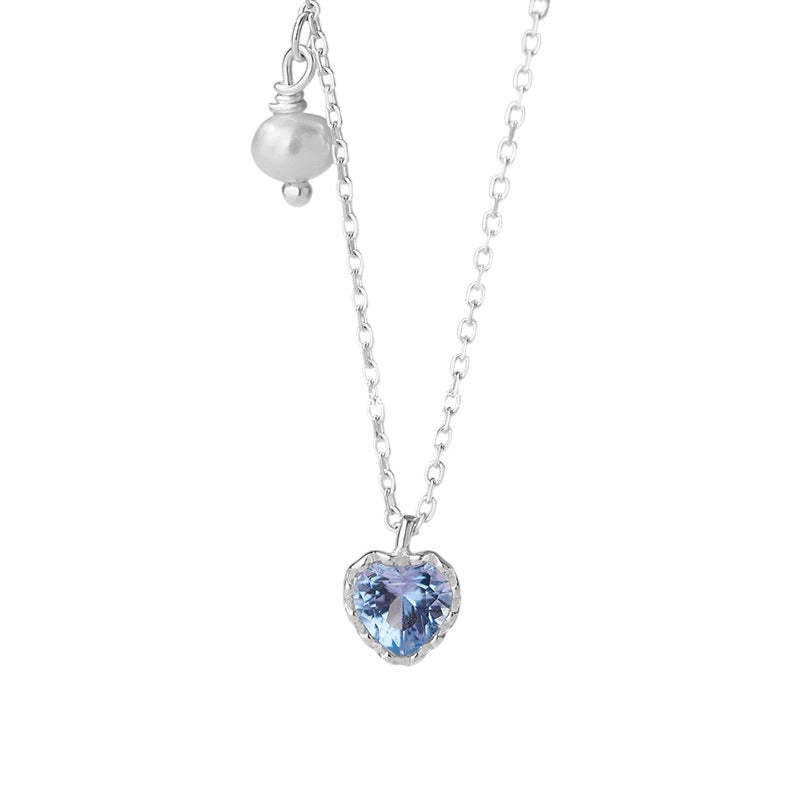 D廠-S925純銀甜美精緻愛心珍珠項鍊女輕奢清新小眾設計高級鎖骨鏈「YC2151N_1」25.10-1