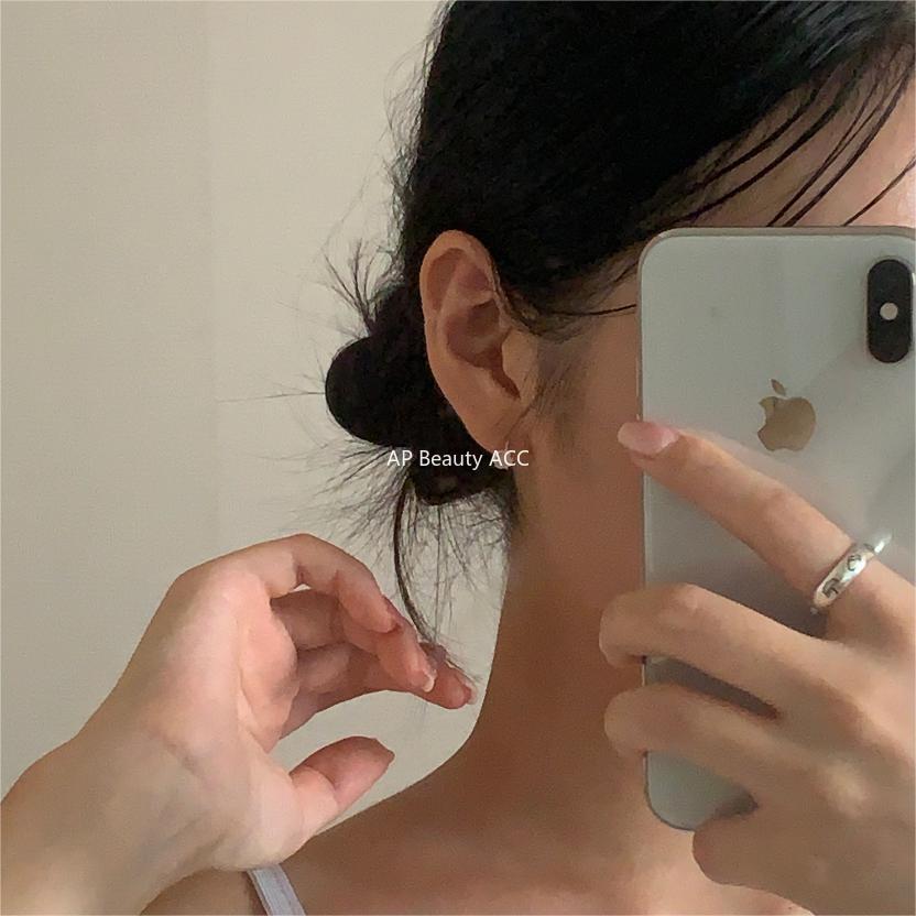 F廠-韓國韓版925純銀貓眼耳環耳扣簡約冷淡風氣質ins風耳飾「C1244」25.10-2