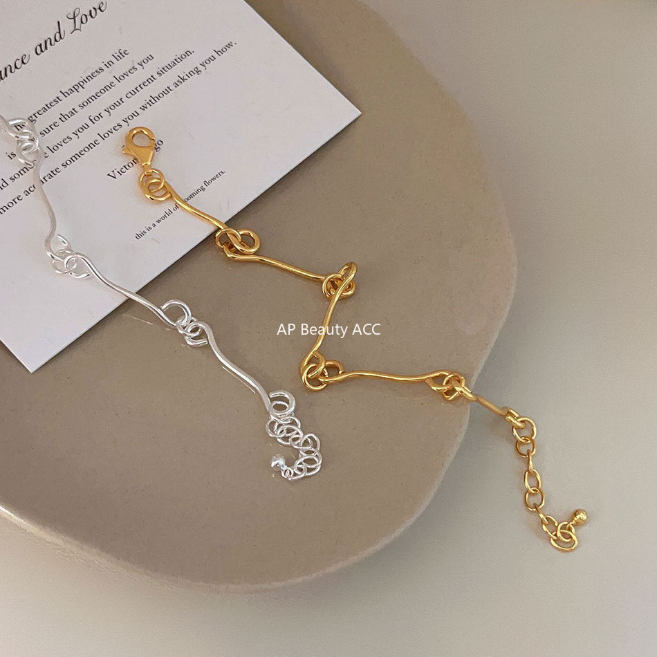 F廠-韓國韓版925純銀相扣手鍊簡約時尚百搭ins風幾何手鍊「A364」25.10-2