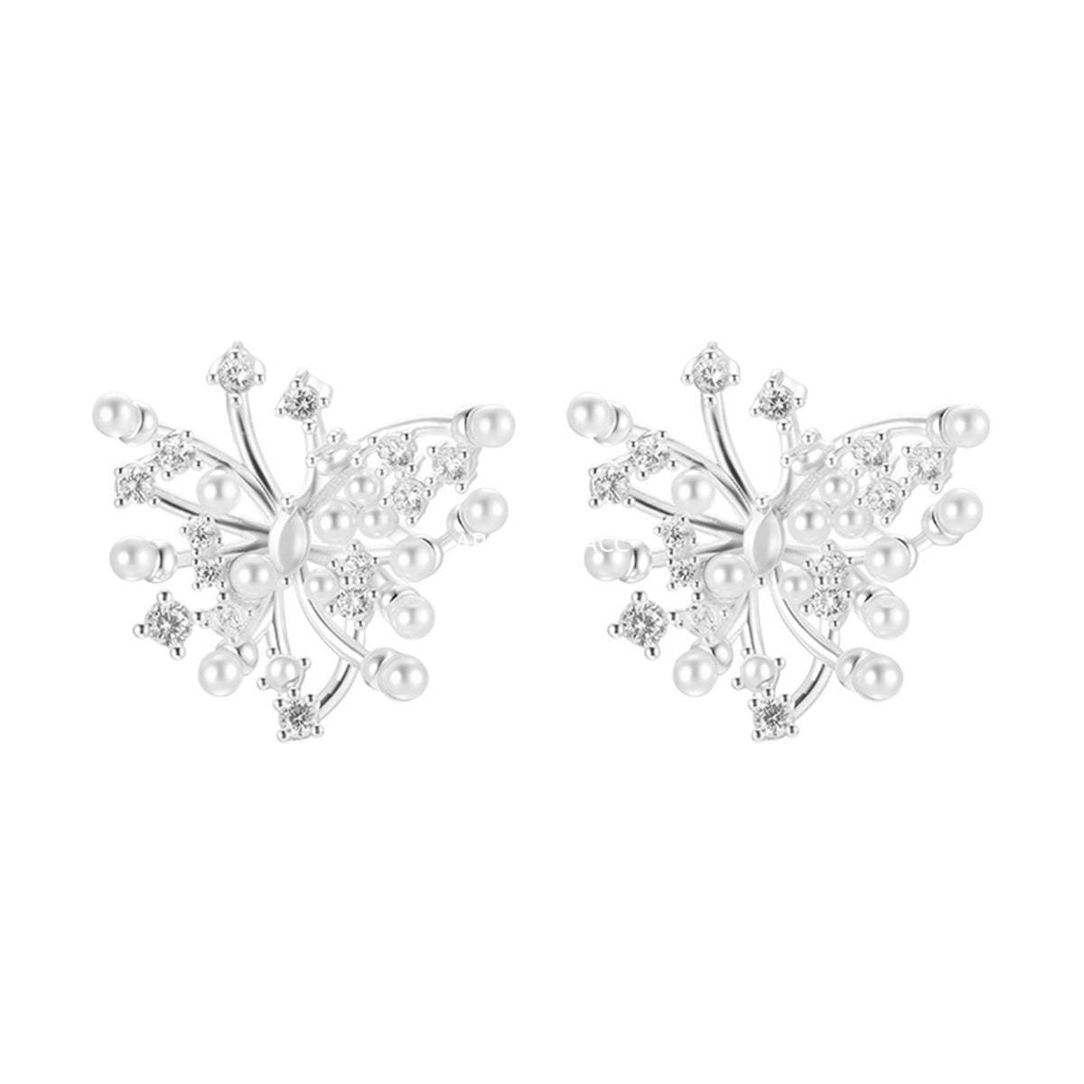 C廠-秋冬氣質高級感煙花耳釘女明媚大氣甜美珍珠耳環百搭通勤時尚耳飾「EH-4105」25.10-4
