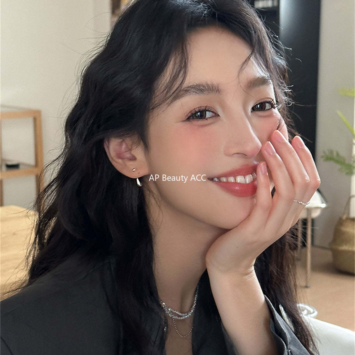 C廠-S99純銀水滴耳釘女簡約小眾設計高級感時尚耳環輕奢百搭個性耳飾「EH-3953」25.10-4