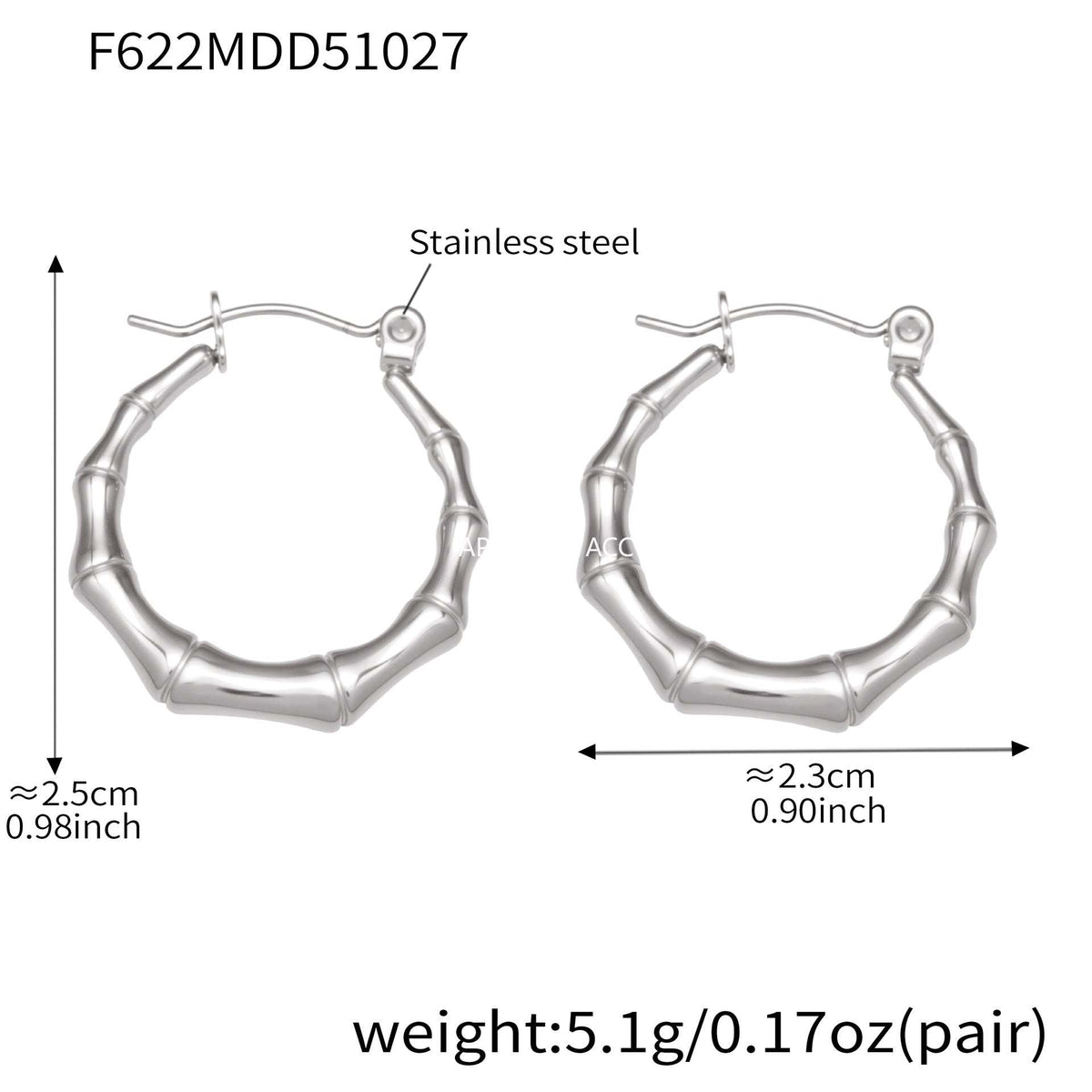 B廠-不鏽鋼幾何竹節U型耳環ins小眾設計耳飾鍍18k真金珠寶首飾「F622」25.10-5