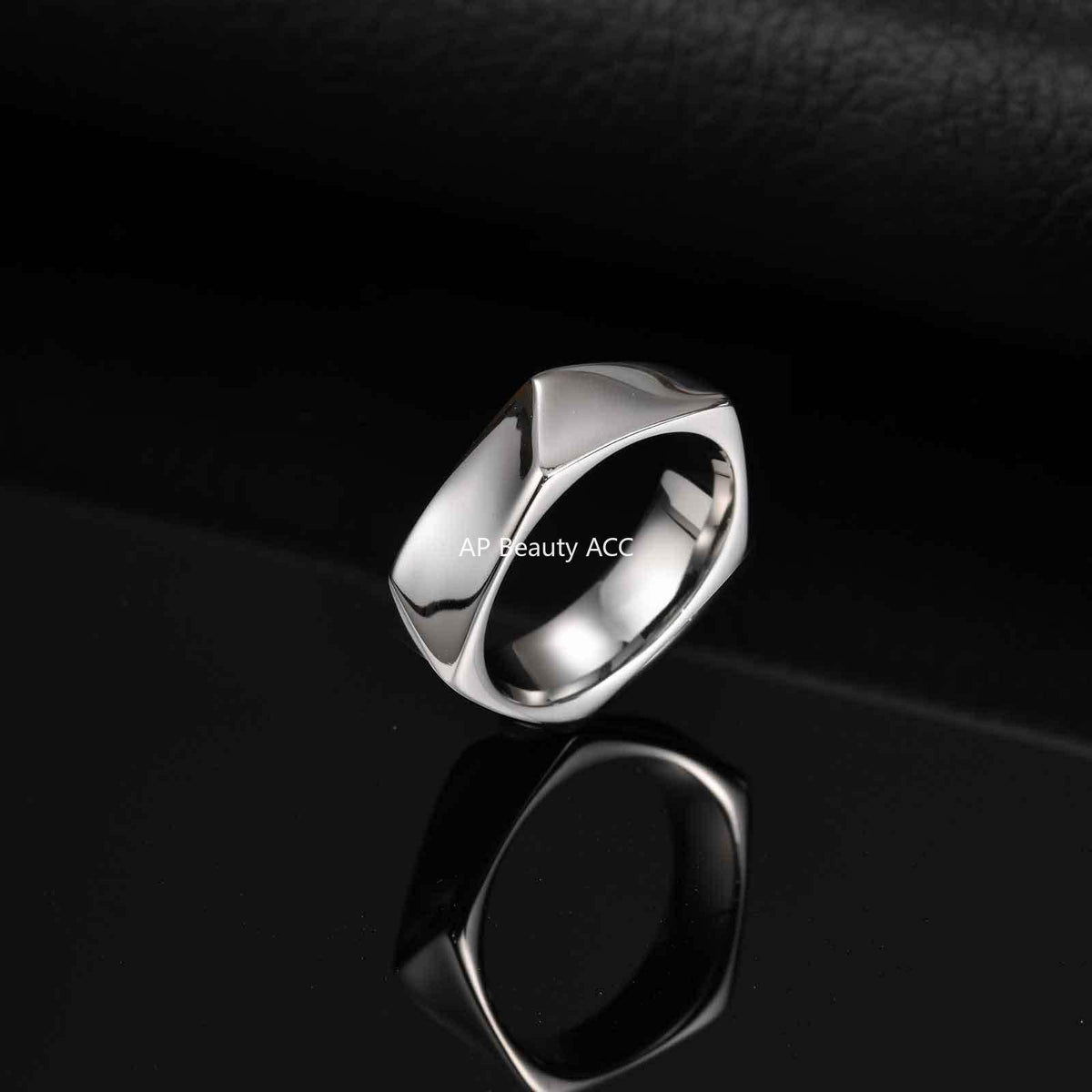 G廠-不鏽鋼男士小眾時尚個性簡約五邊形戒指黑色男士飾品「RC-915」25.10-5