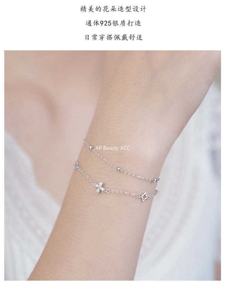 D廠-S925純銀韓系四葉草手鍊女輕奢文藝優雅簡約百搭氣質手飾批發「YC4257SL_2」25.10-4