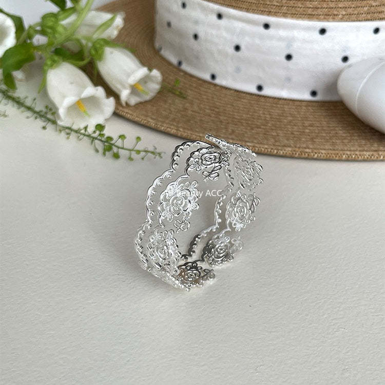 C廠-森系小香風鏤空蕾絲手鐲女甜美高級感精緻手環小眾輕奢秋冬手飾「SL-486」25.10-5