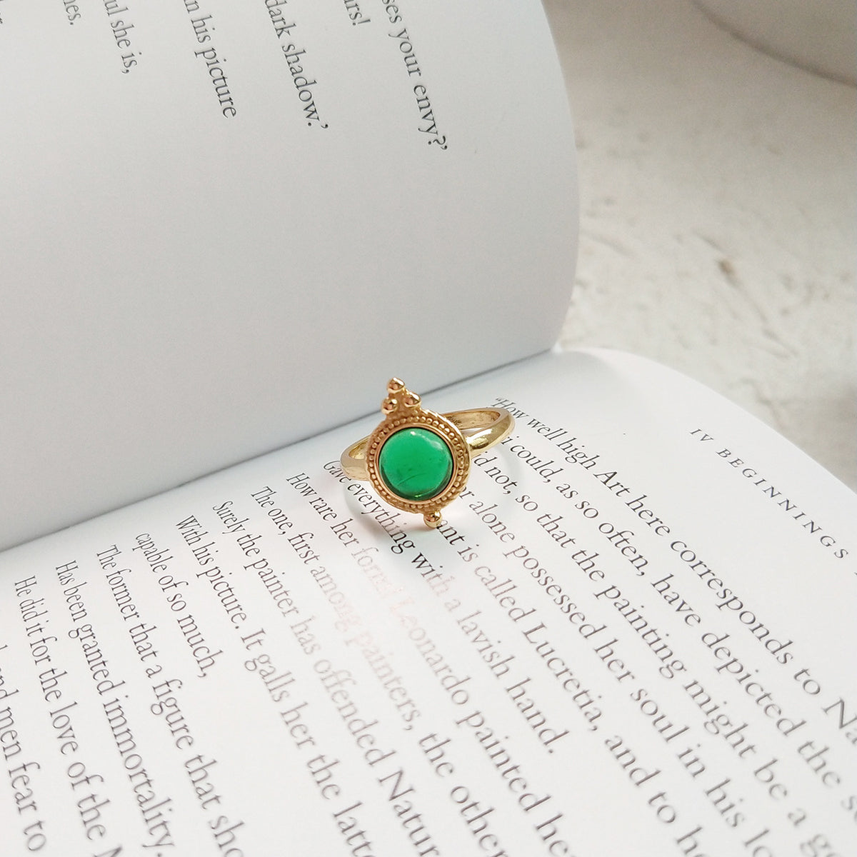 F廠-韓國韓版 銀飾設計 925純銀綠水晶戒指金色戒「J-761」25.06-2