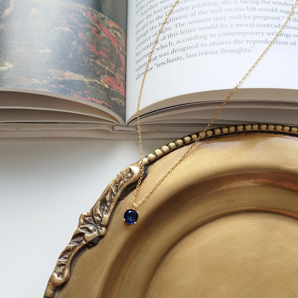 F廠-韓國韓版925純銀藍金項鍊吊墜女配飾飾品鎖骨鏈吊墜簡約百搭裝飾「B381」25.05-5